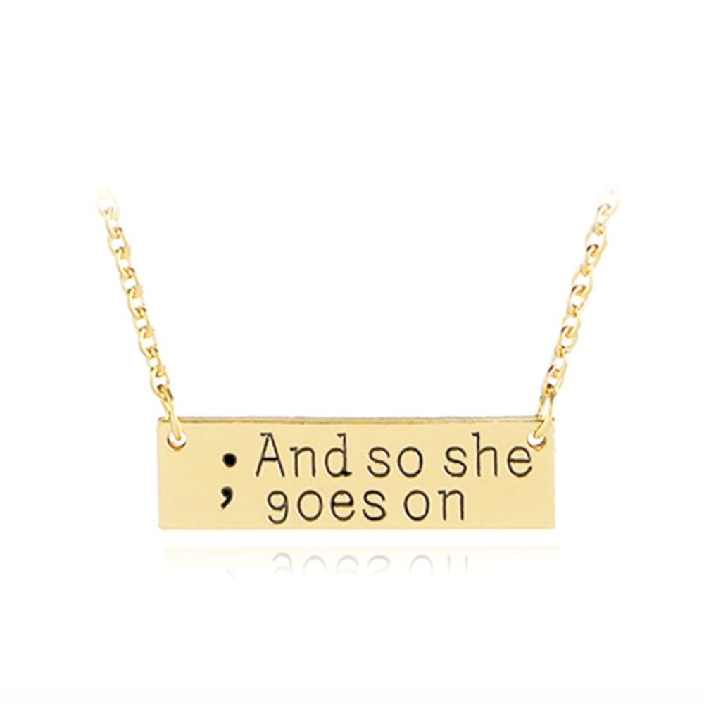 And So She Goes On Inspirational Gold Necklace